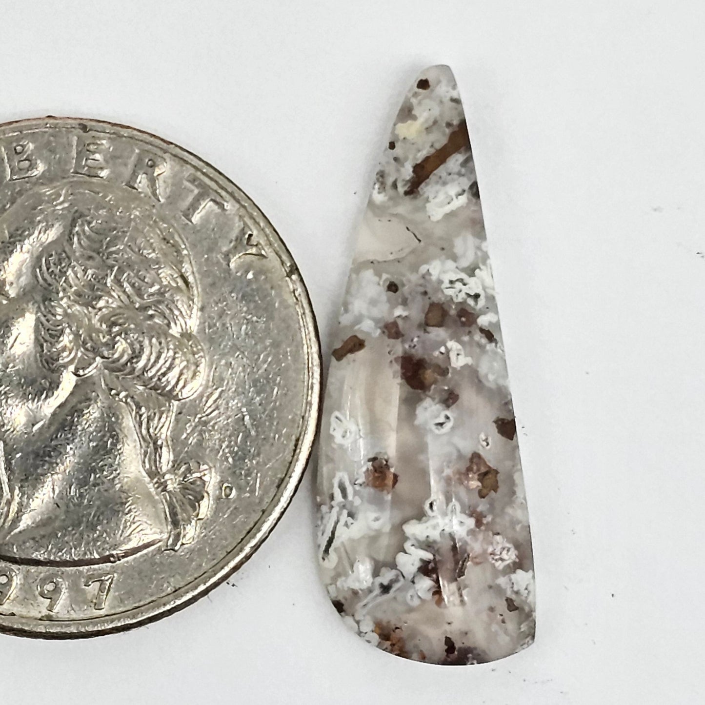 Chalcedony with Native Copper Agate Cabochon