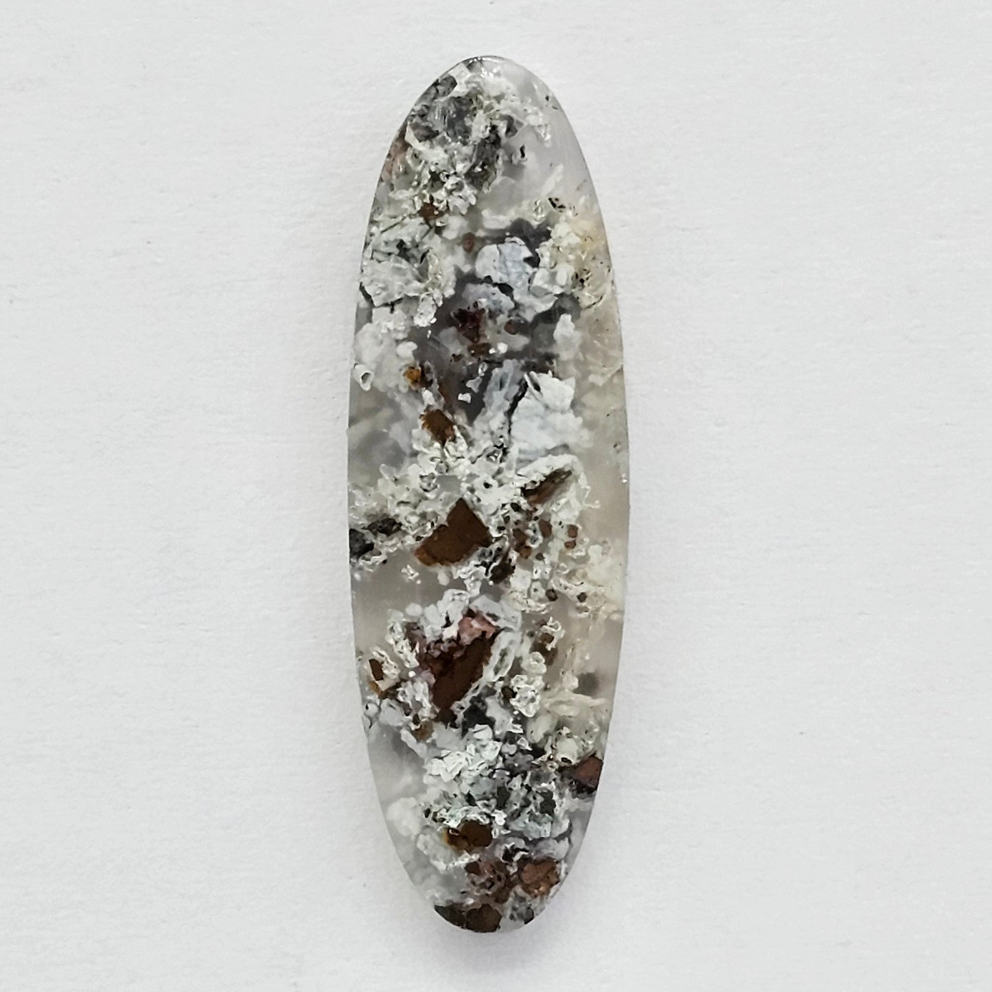 Chalcedony with Native Copper Agate Cabochon