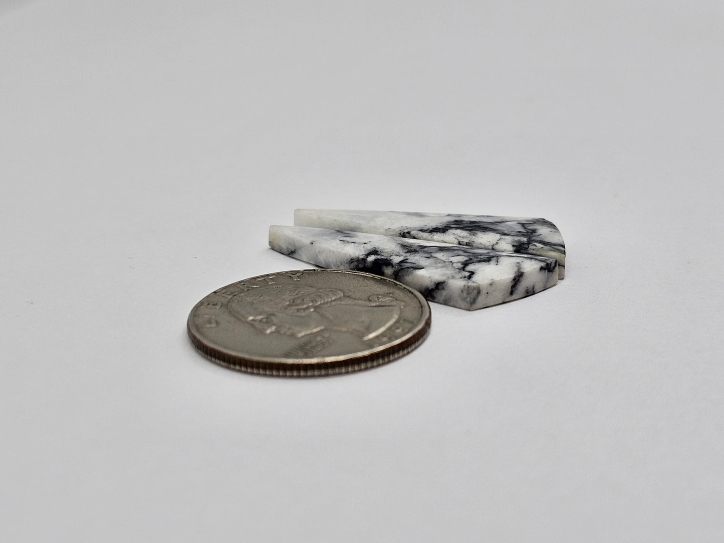 Snow Agate Cabochon Pair