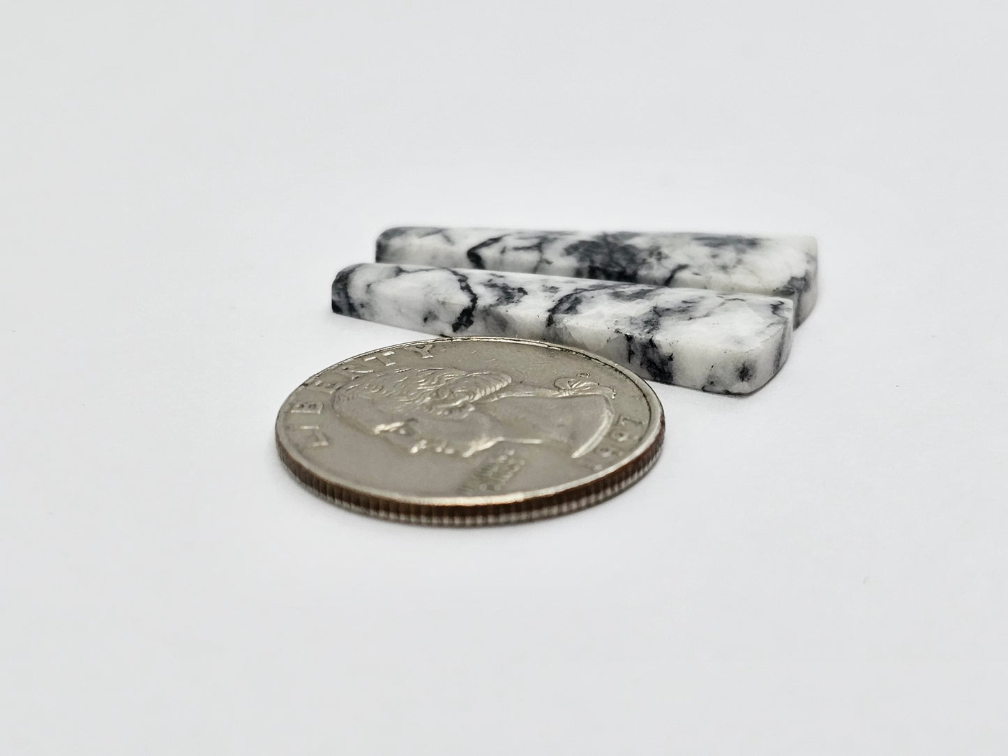 Snow Agate Cabochon Pair