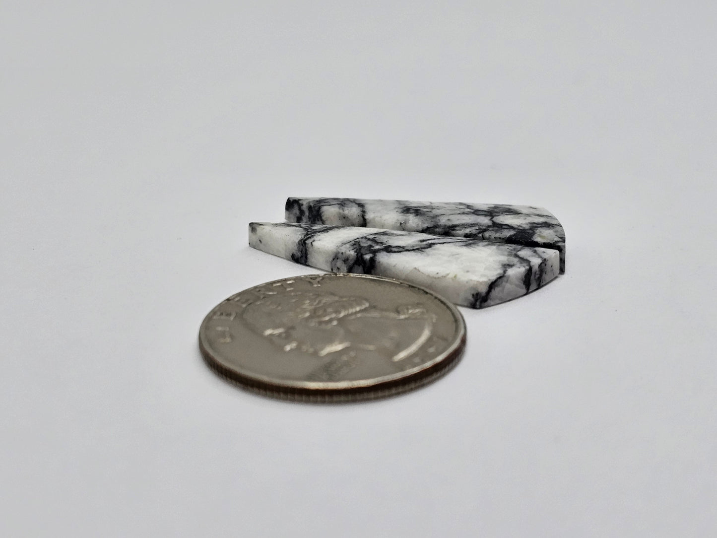 Snow Agate Cabochon Pair