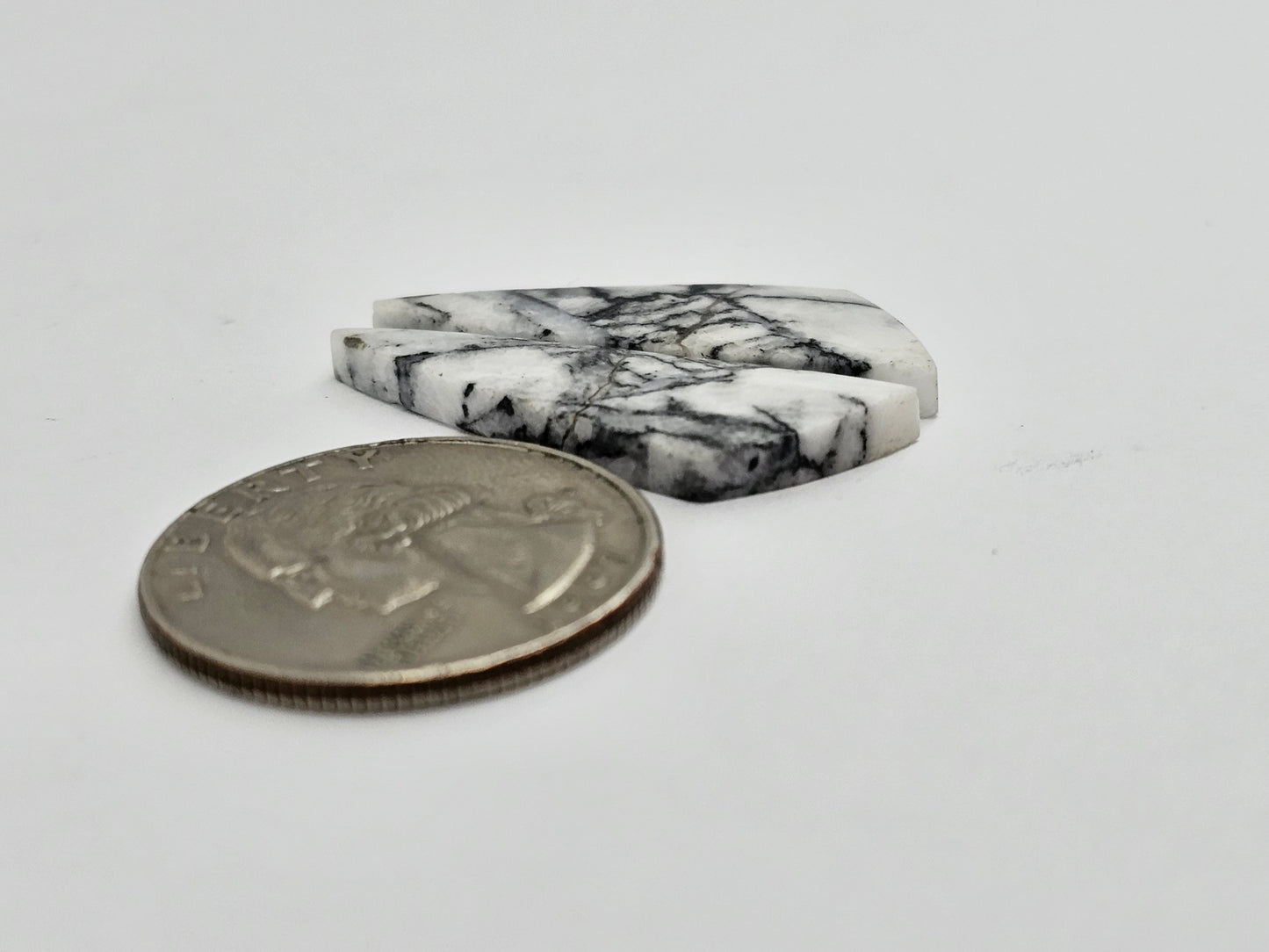 Snow Agate Cabochon Pair