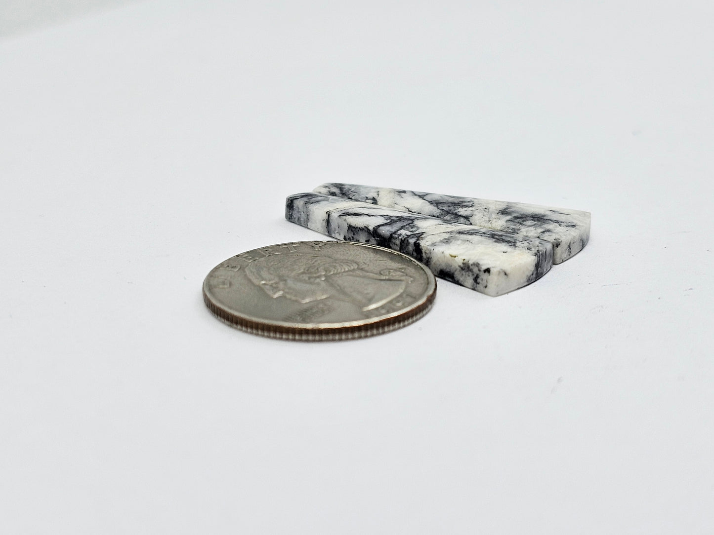 Snow Agate Cabochon Pair