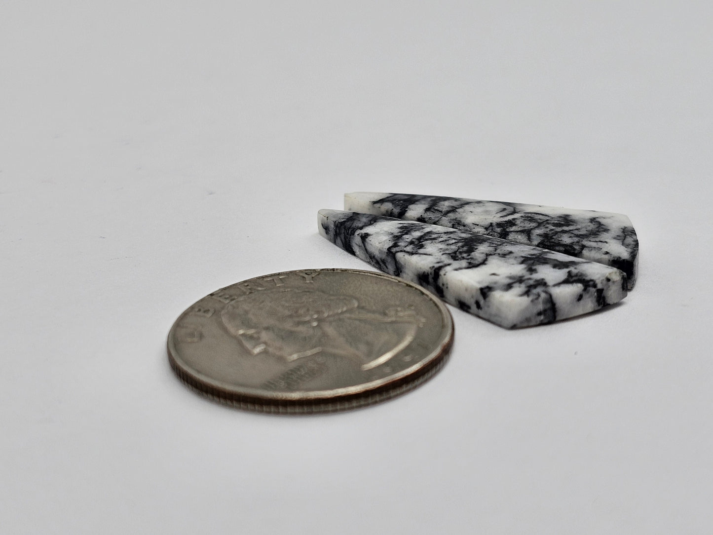 Snow Agate Cabochon Pair