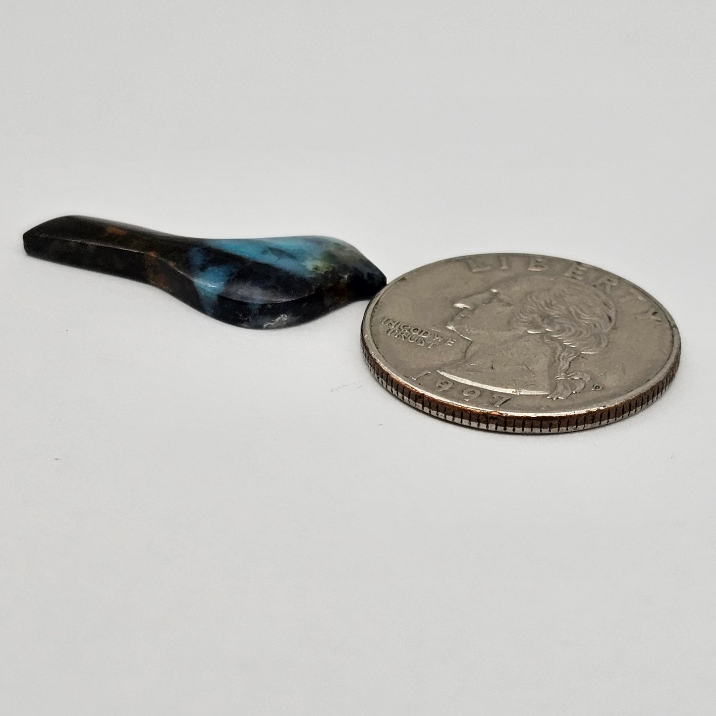 Blue Opalized Wood Bird Cabochon