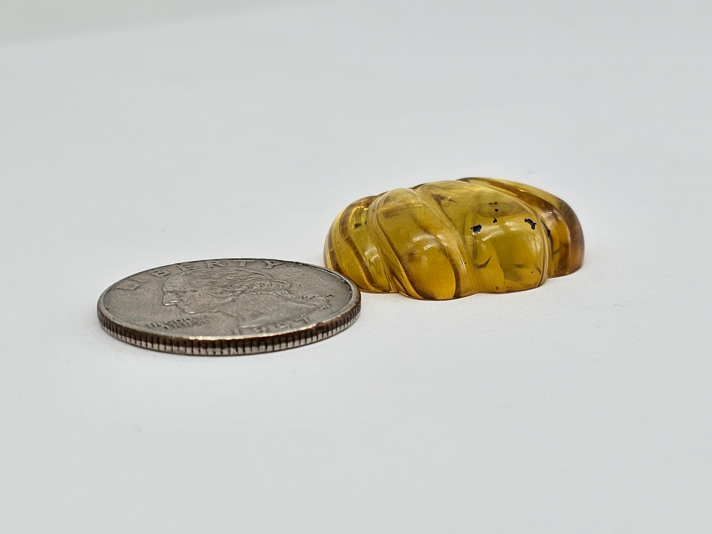 Amber pumpkin cabochon