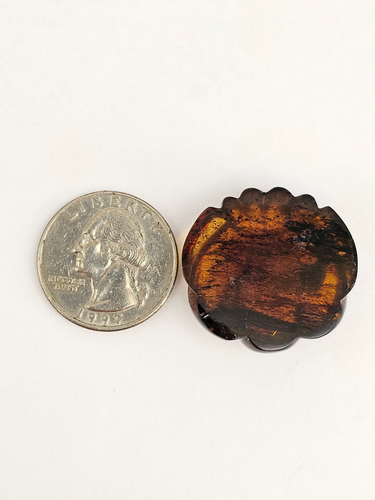 Amber pumpkin cabochon