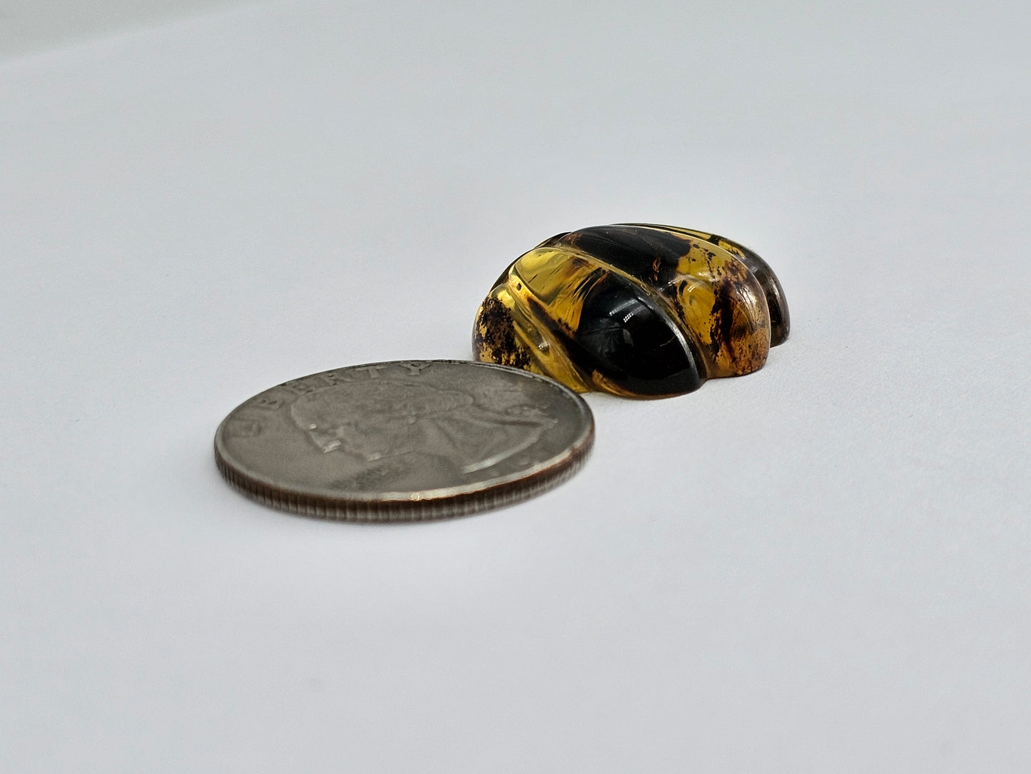 Amber pumpkin cabochon