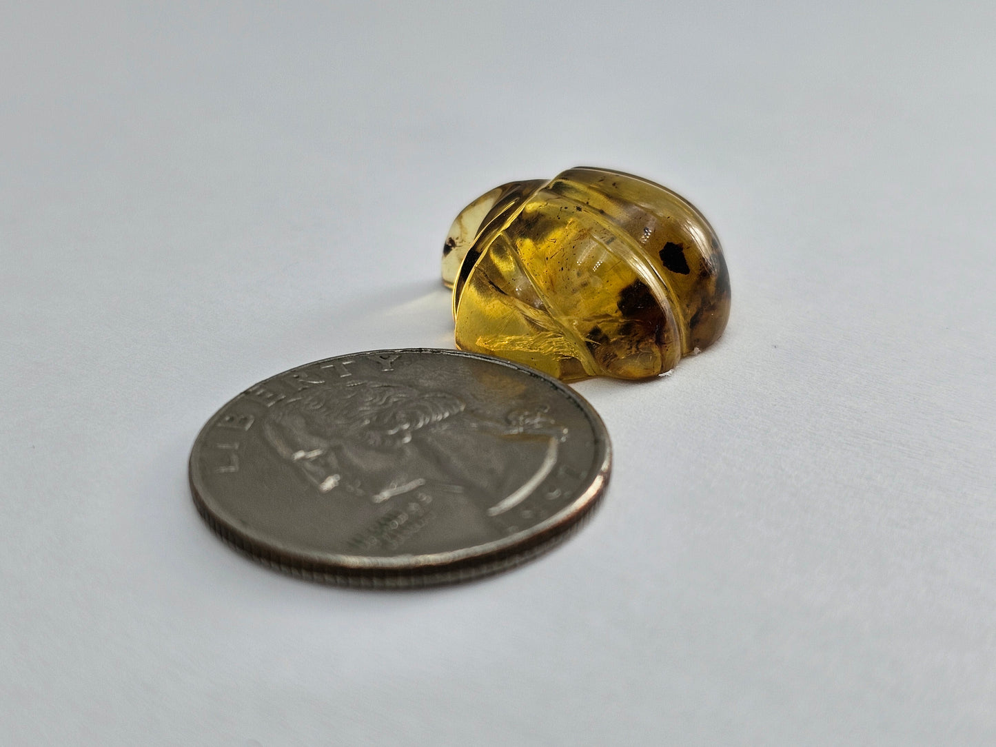 Amber pumpkin cabochon