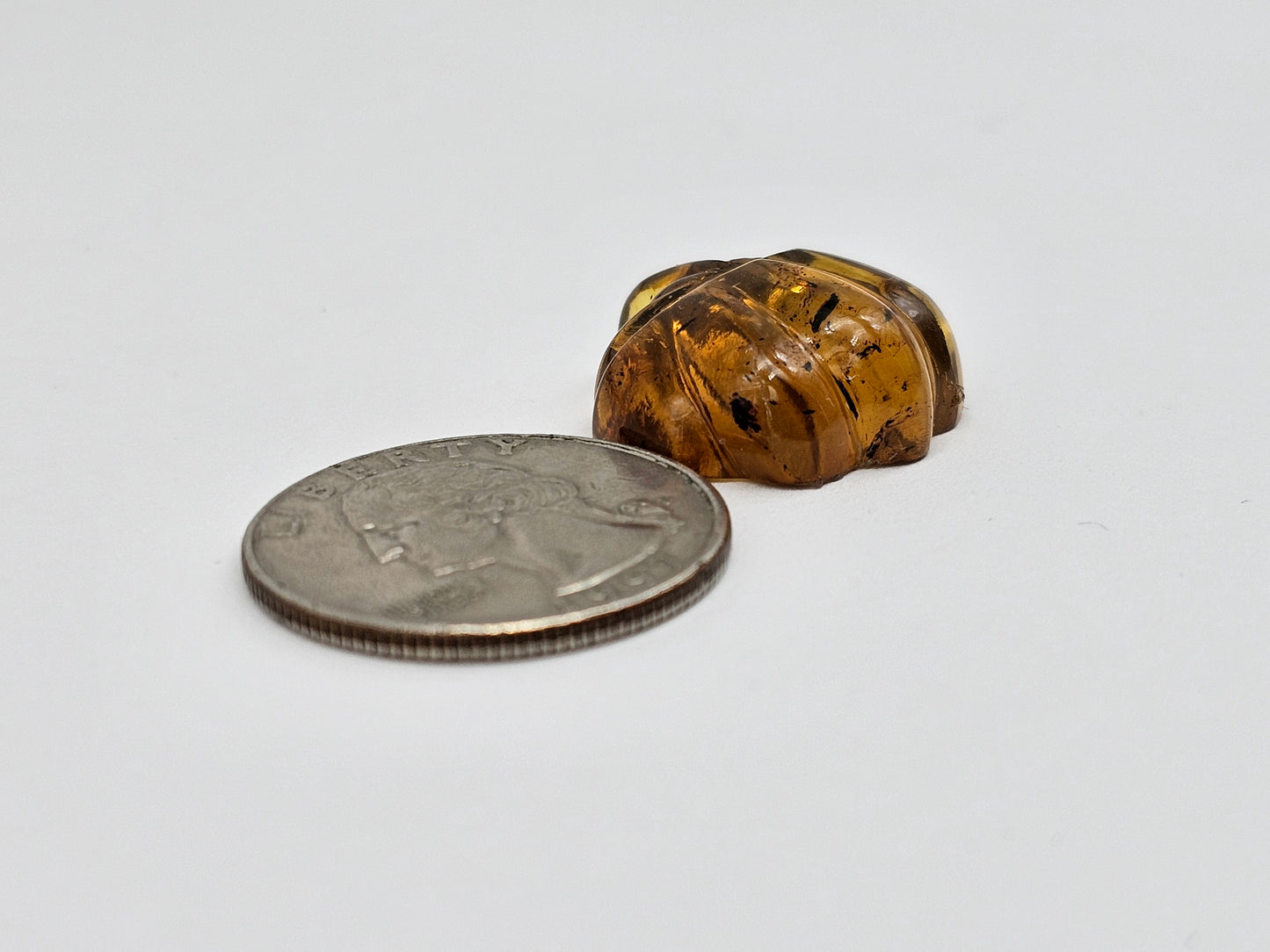 Amber pumpkin cabochon