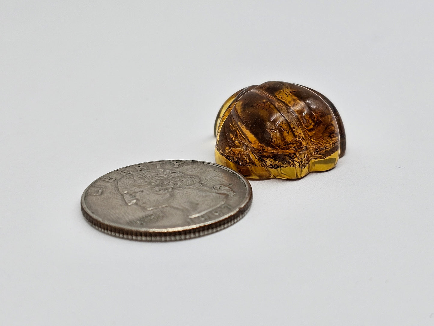 Amber  pumpkin cabochon