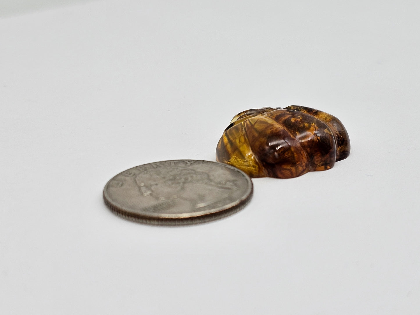 Amber pumpkin cabochon