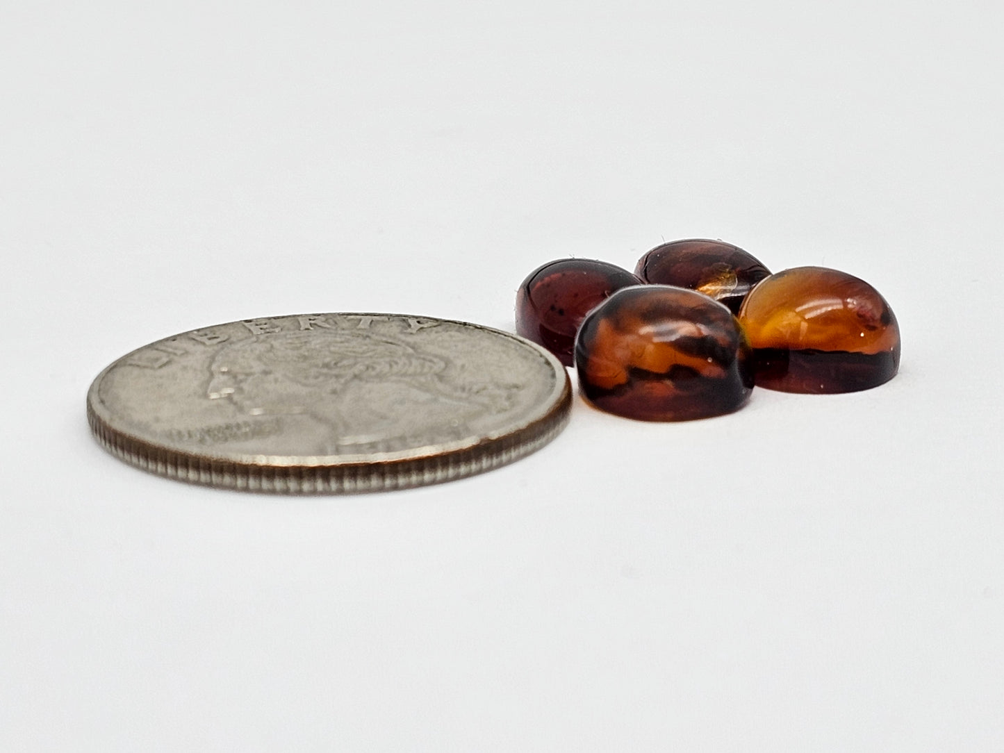 Red Amber Authentic Cabochon Pairs