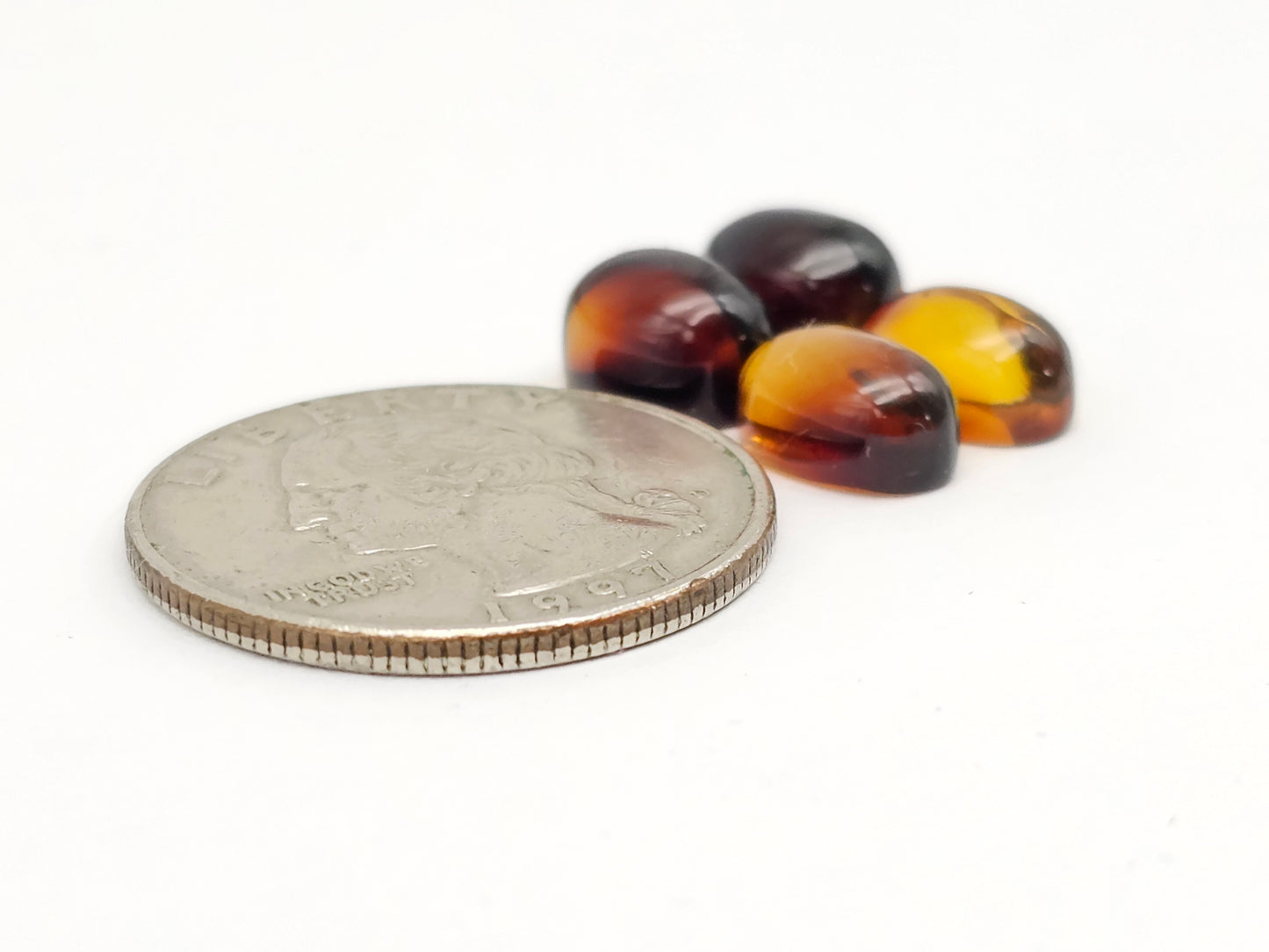 Red Amber Authentic Cabochon Pairs