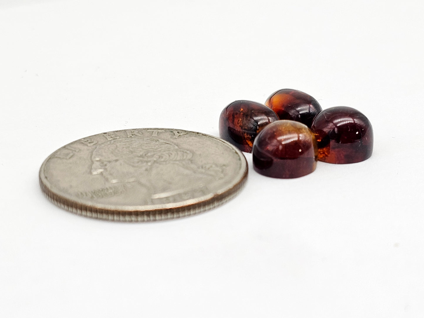 Red Amber Authentic Cabochon Pairs