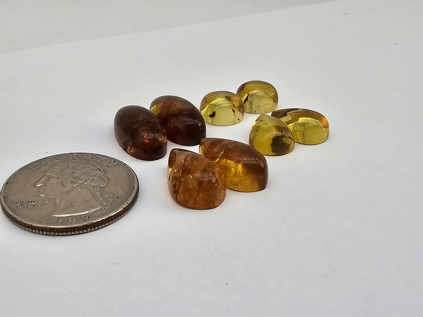 Amber authentic cabochon pair lot