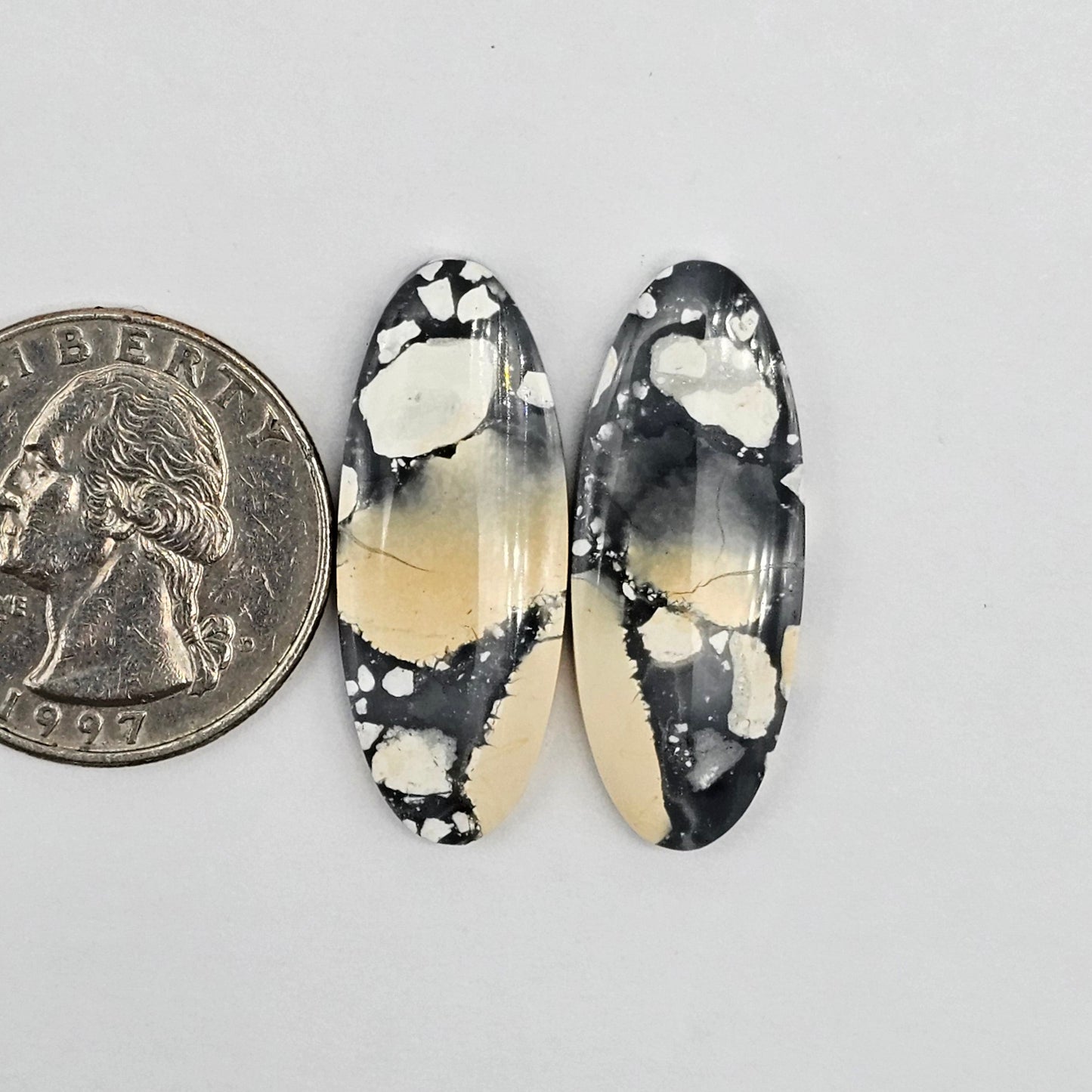 Maligano Jasper cabochon pair