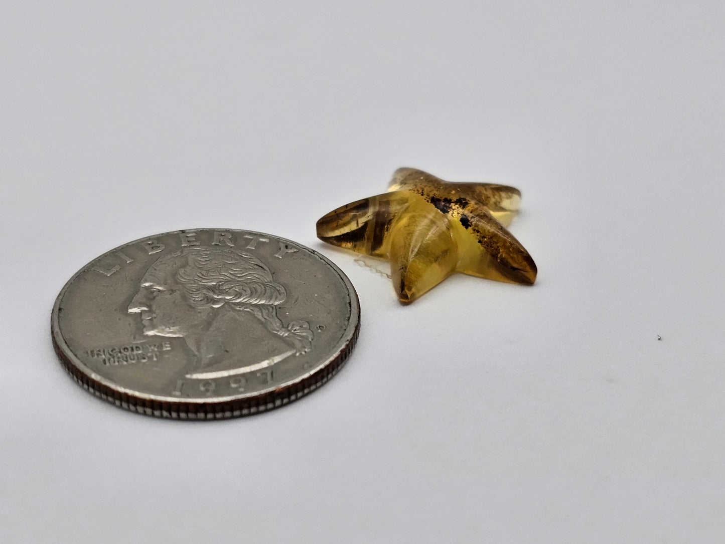 Amber authentic star cabochon large