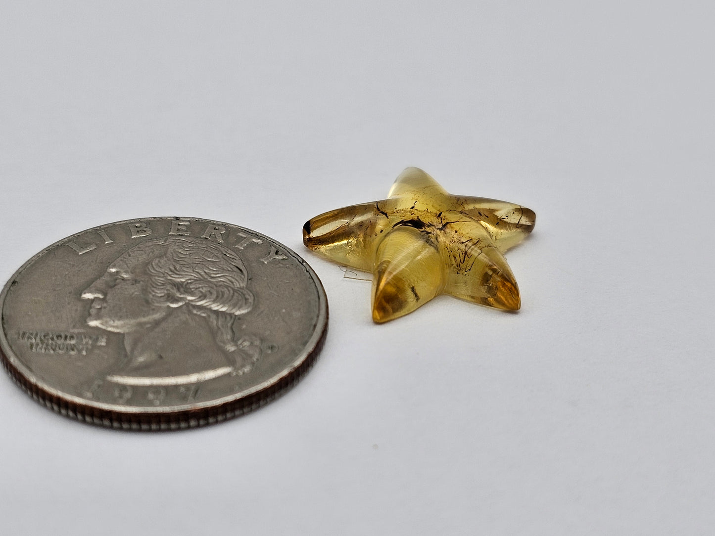 Amber authentic star cabochon large