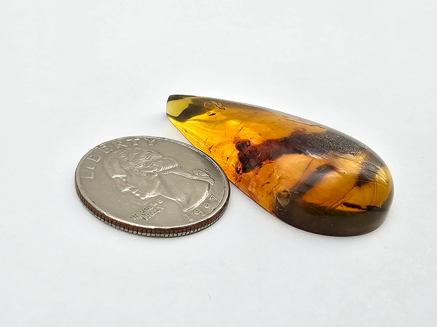 Amber authentic cabochon large