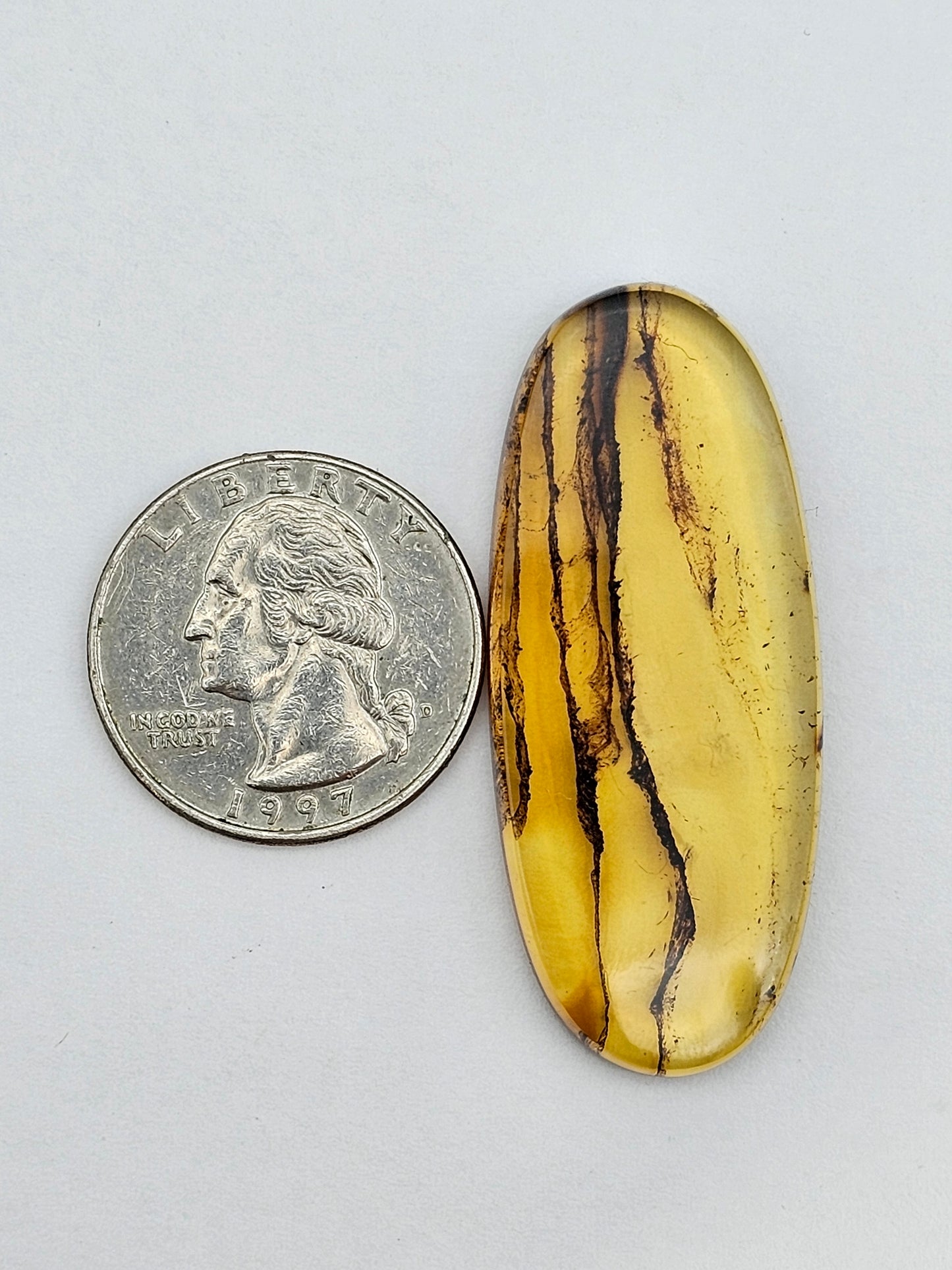 Amber authentic cabochon large