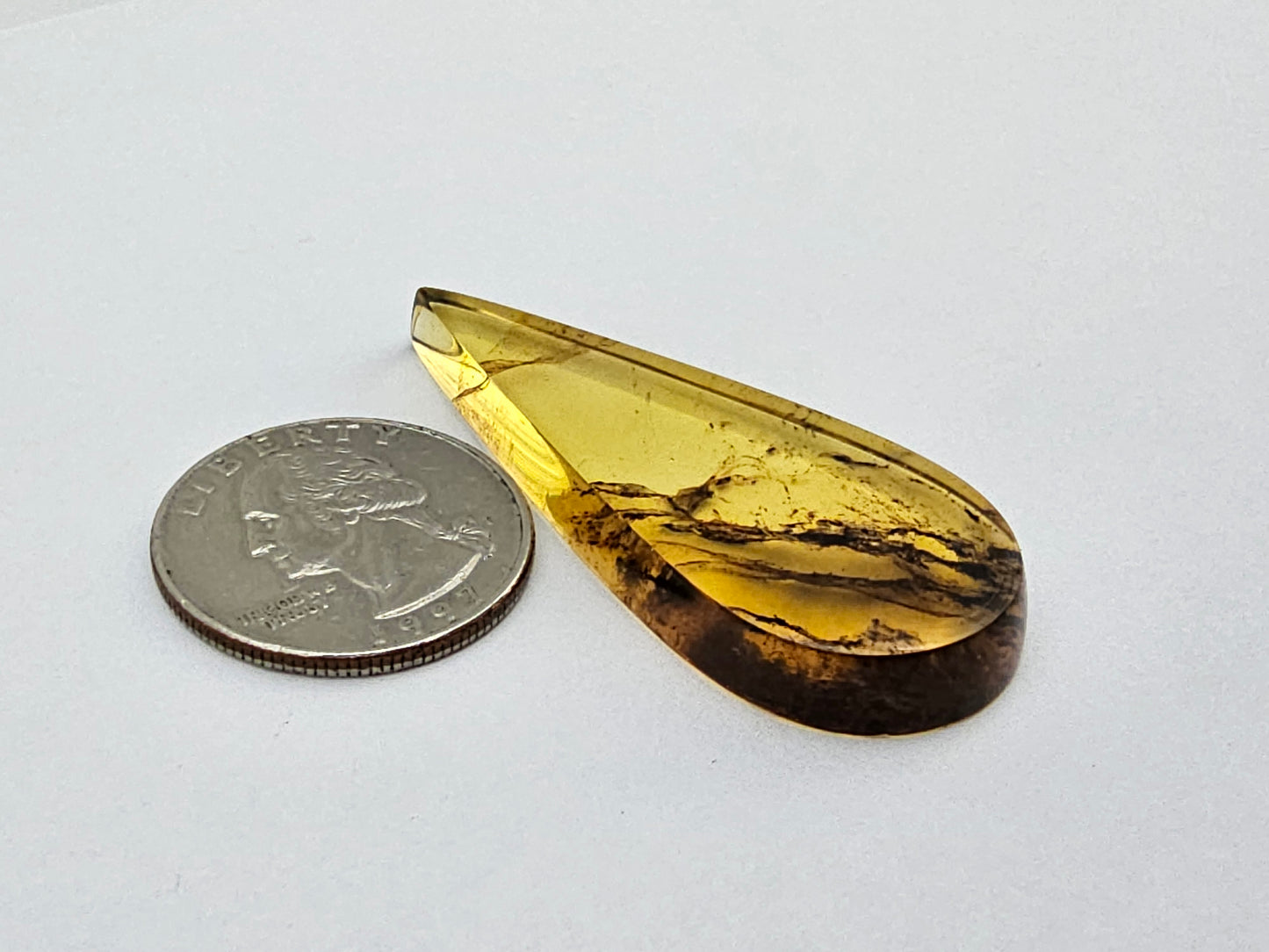 Amber authentic cabochon large