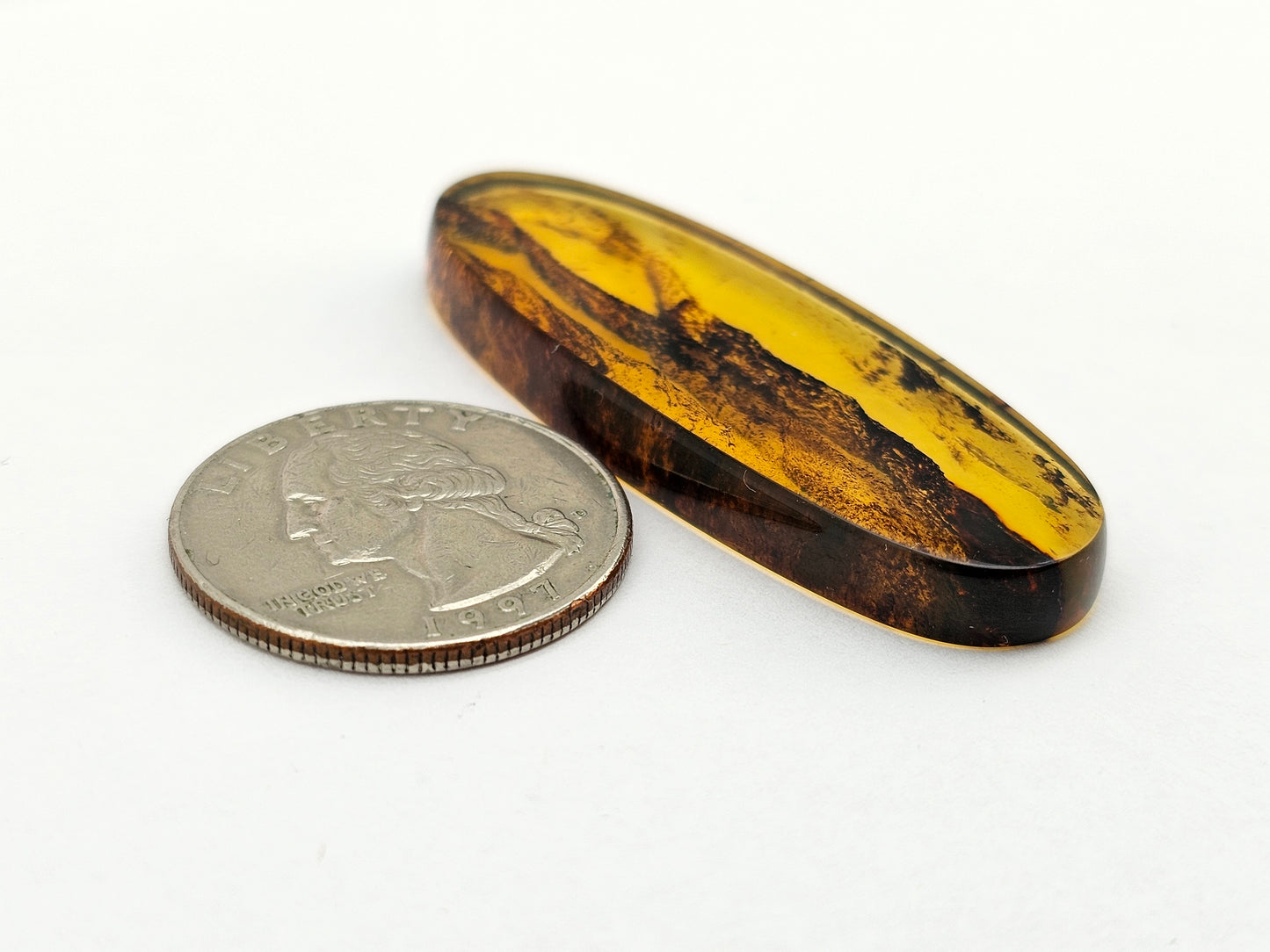 Amber authentic cabochon large