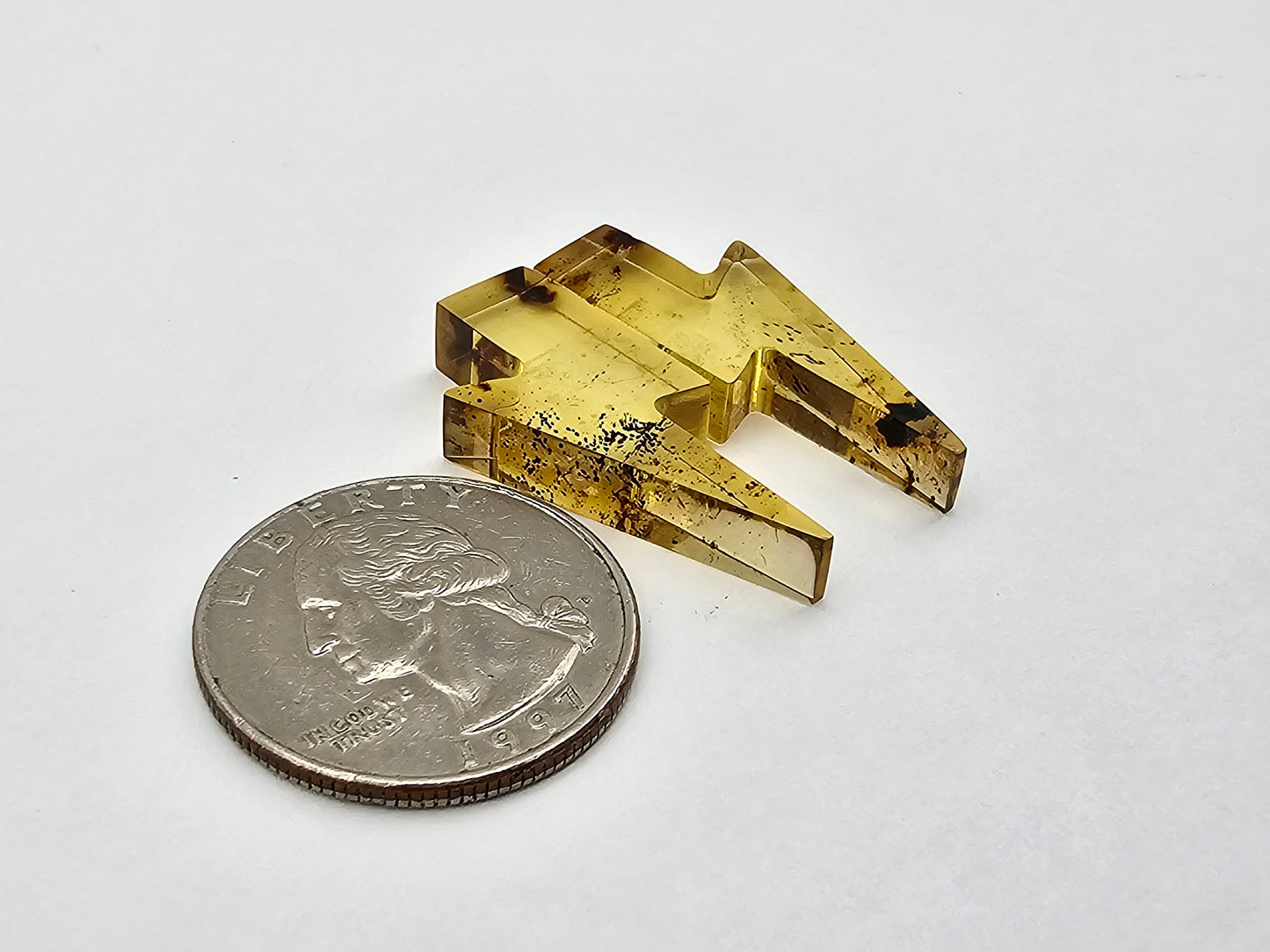 Amber authentic cabochon lightning pair large