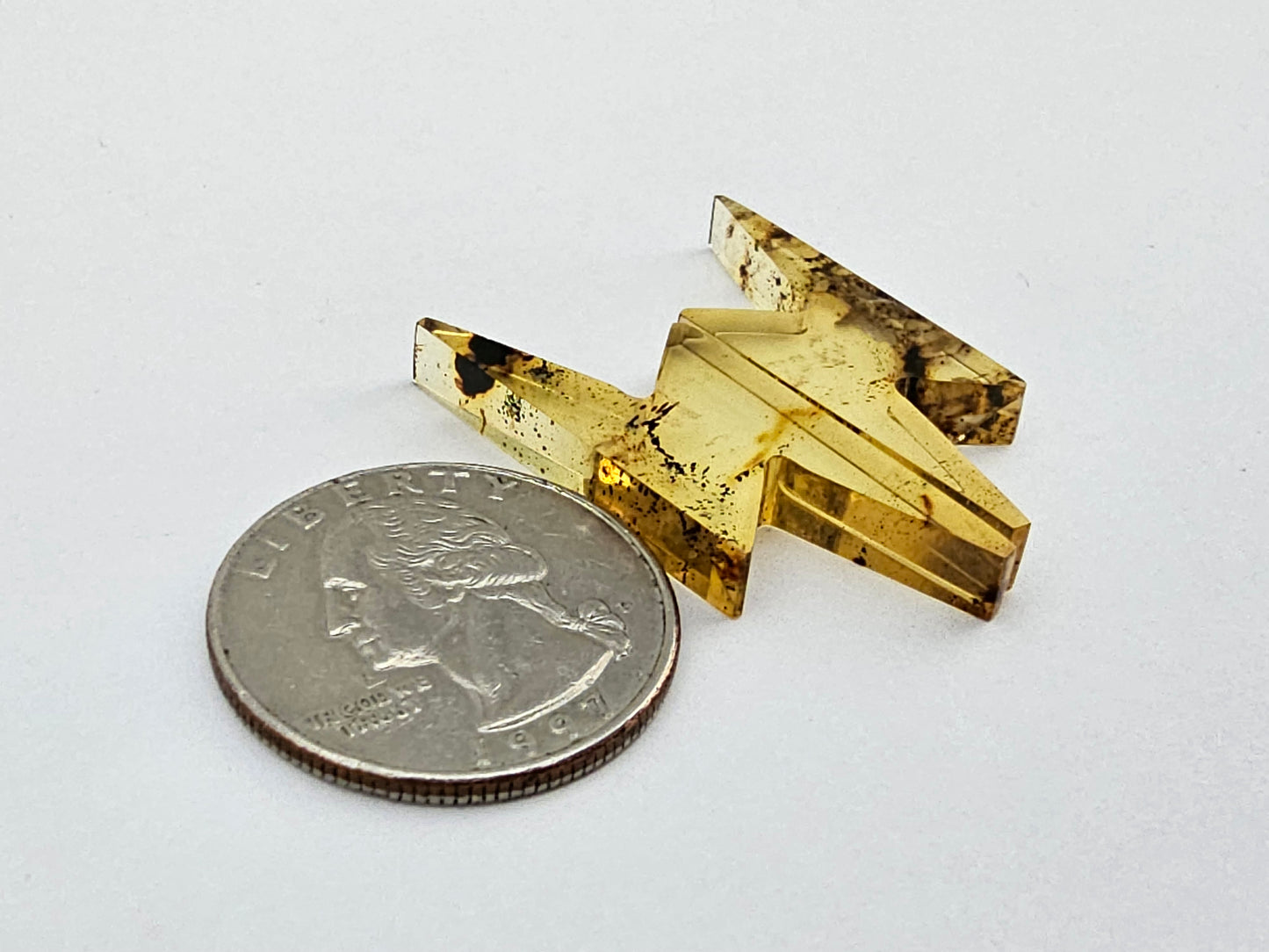 Amber authentic cabochon lightning pair large