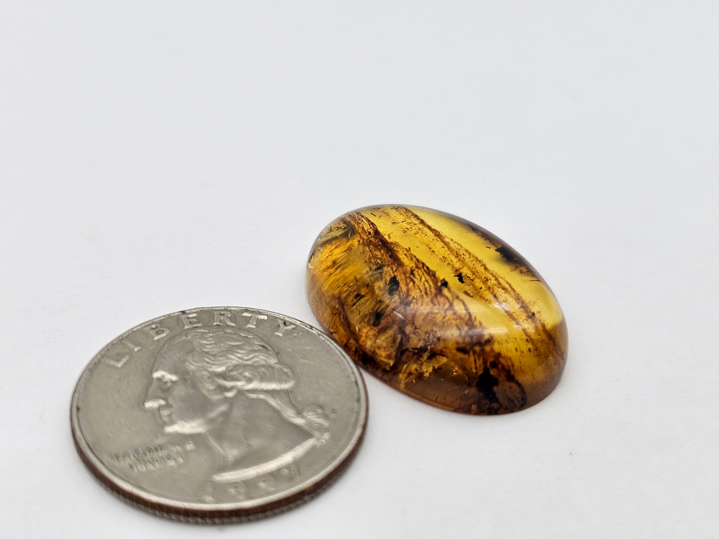 Amber authentic cabochon large