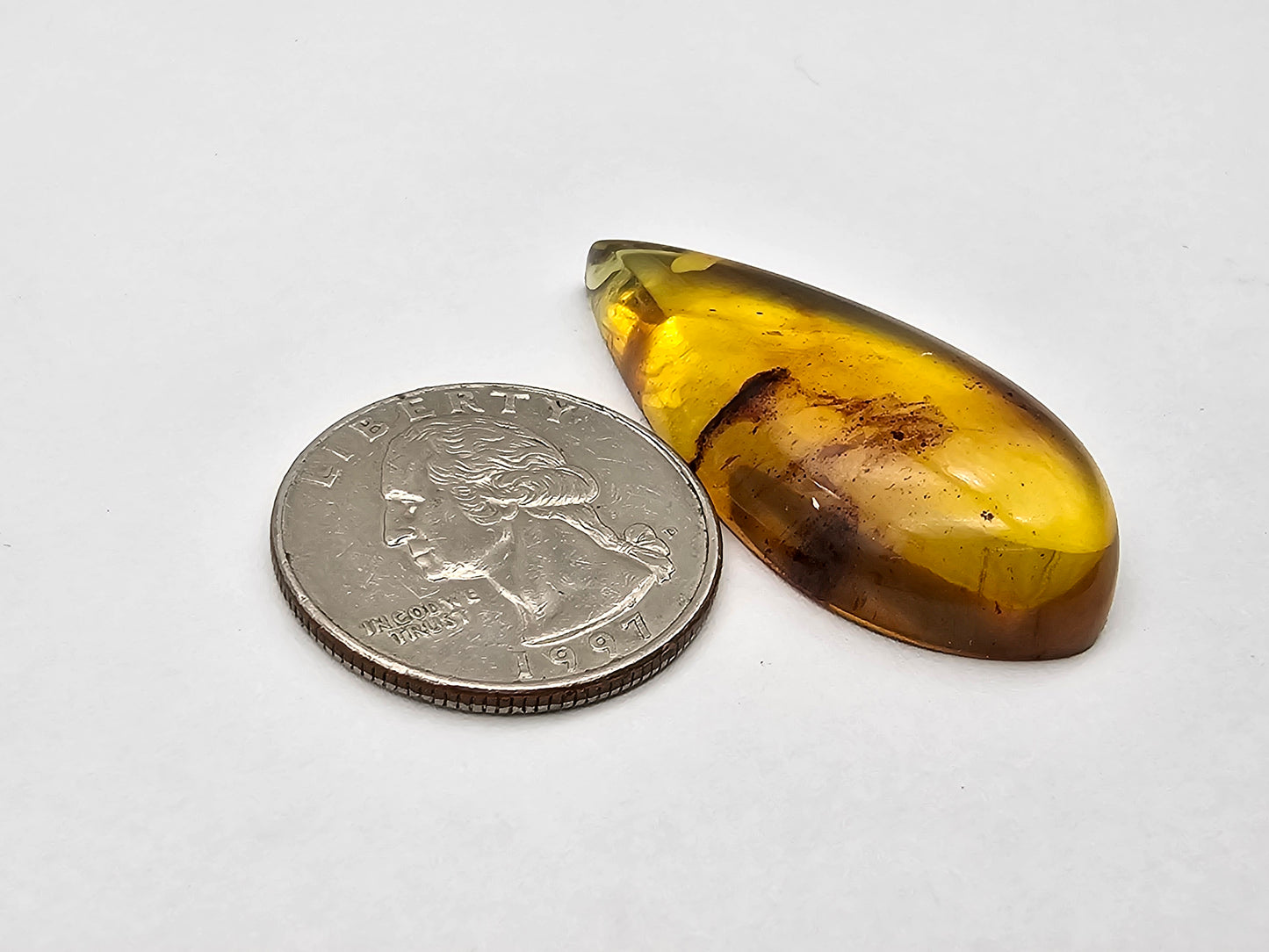 Amber authentic cabochon large