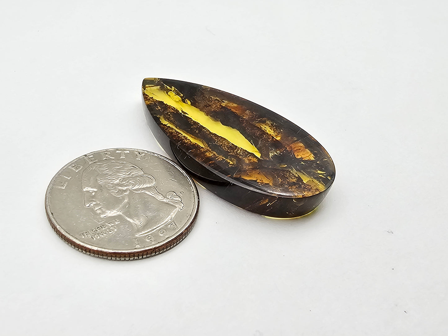 Amber authentic cabochon large