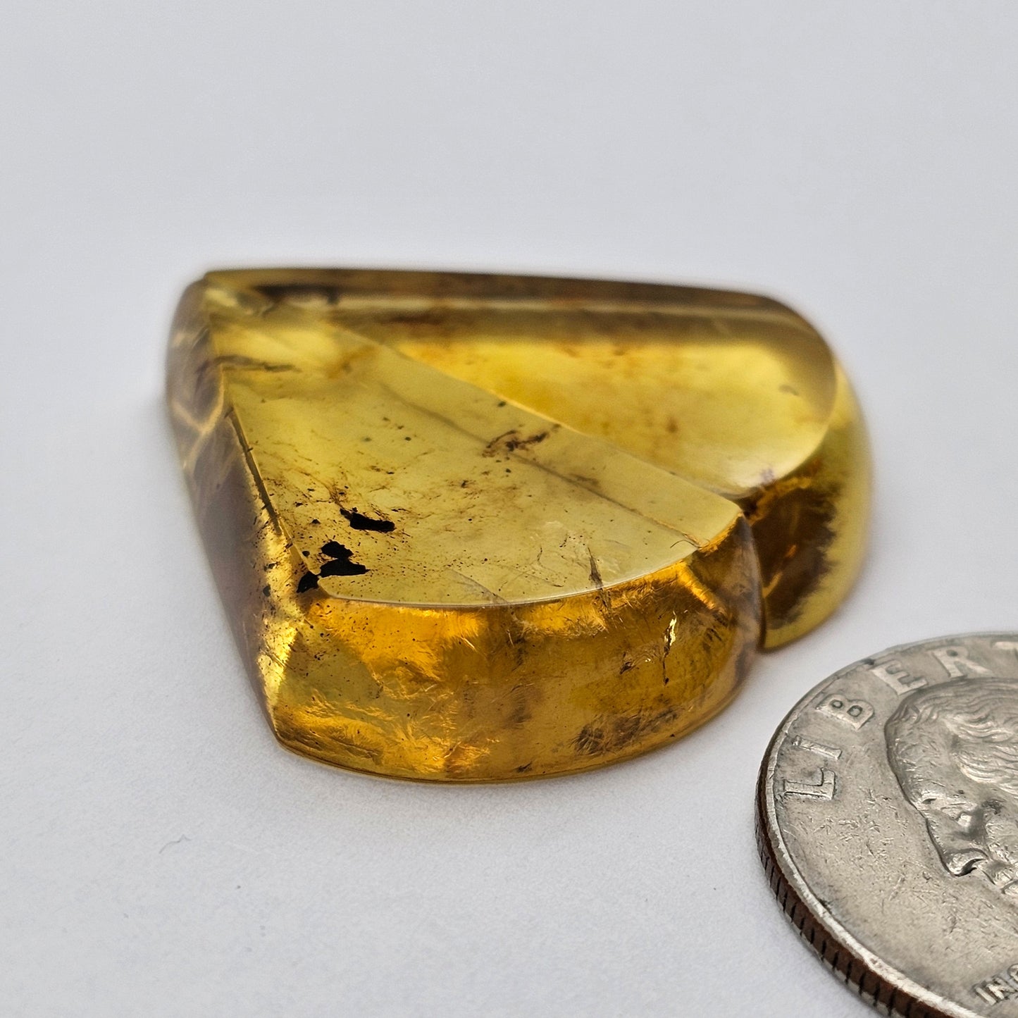 Amber authentic cabochon pair large