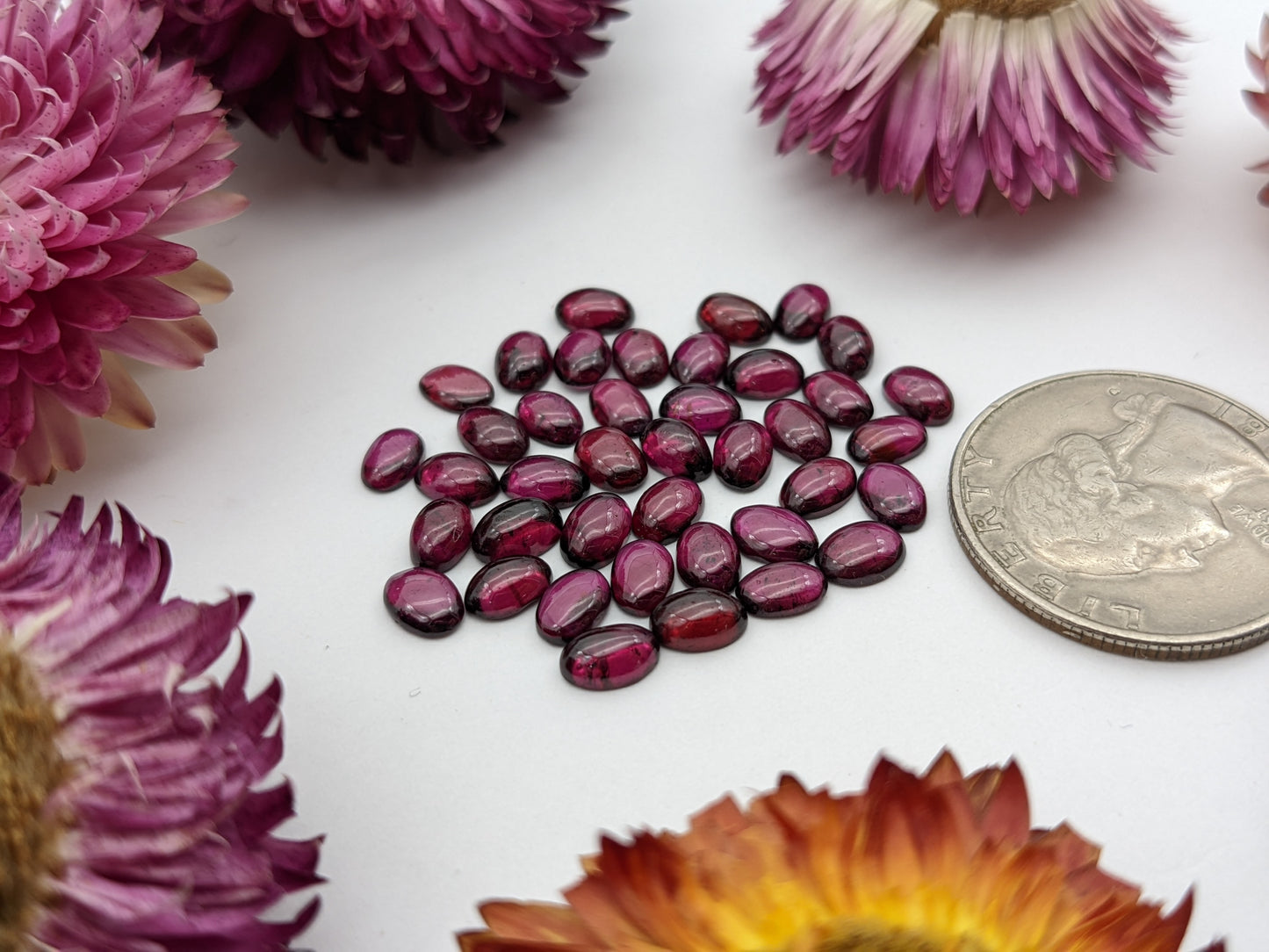 Rhodolite garnet oval Cabochon lots