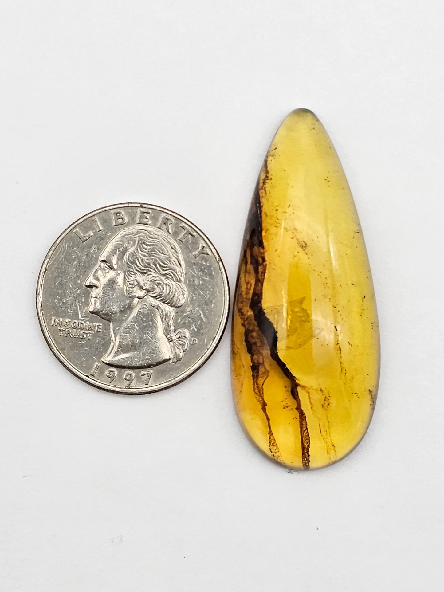 Amber authentic cabochon large