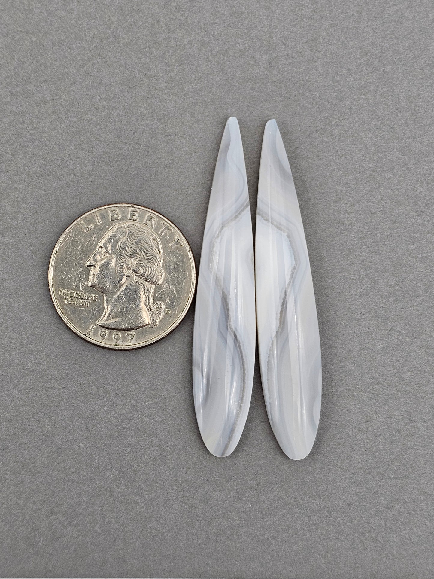 Gray banded agate pair