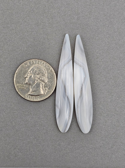 Gray banded agate pair