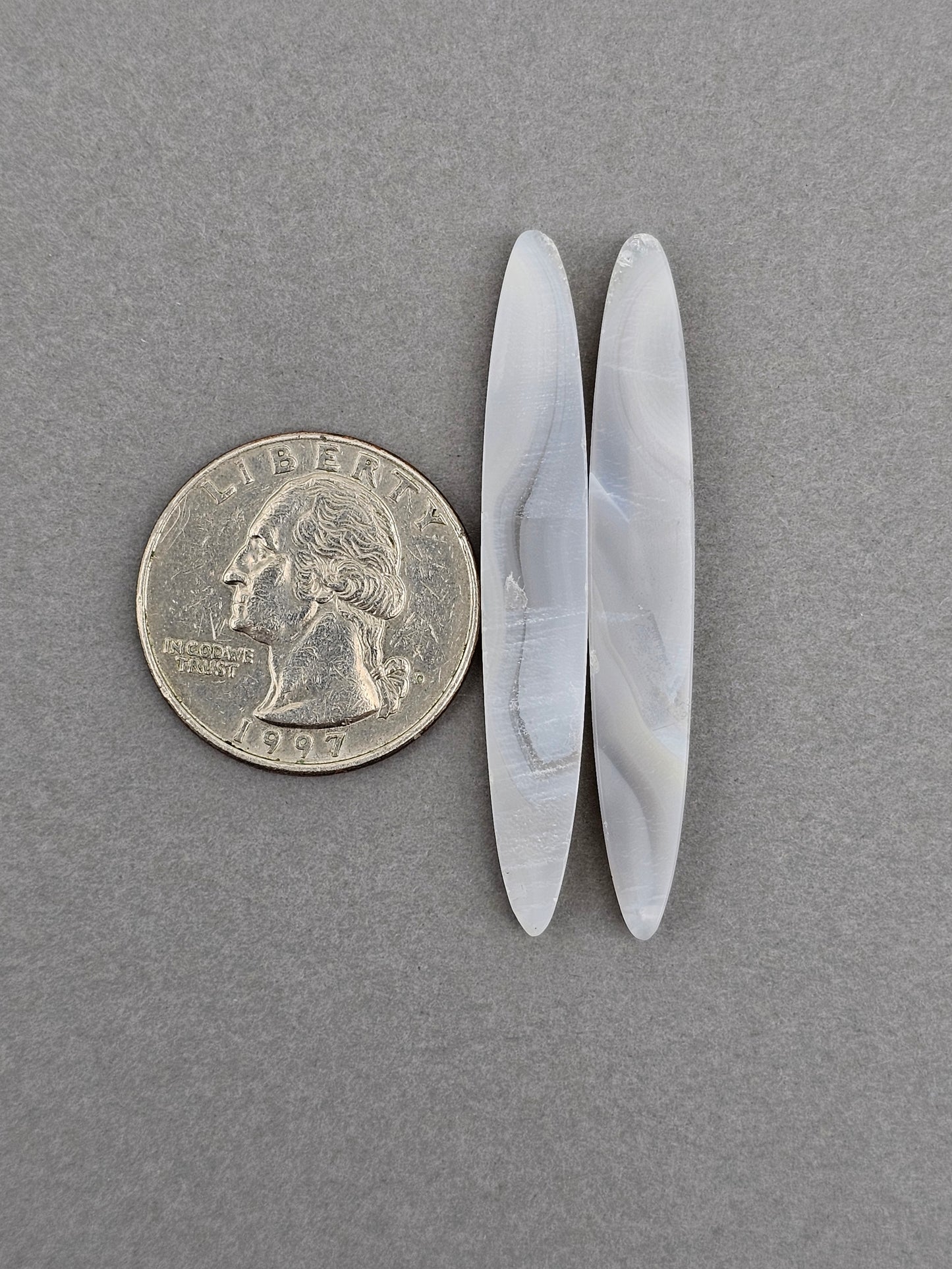 Gray banded agate pair