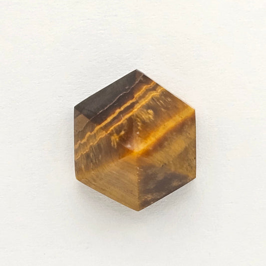 Tiger Eye Geometric Half Faceted Cabochon