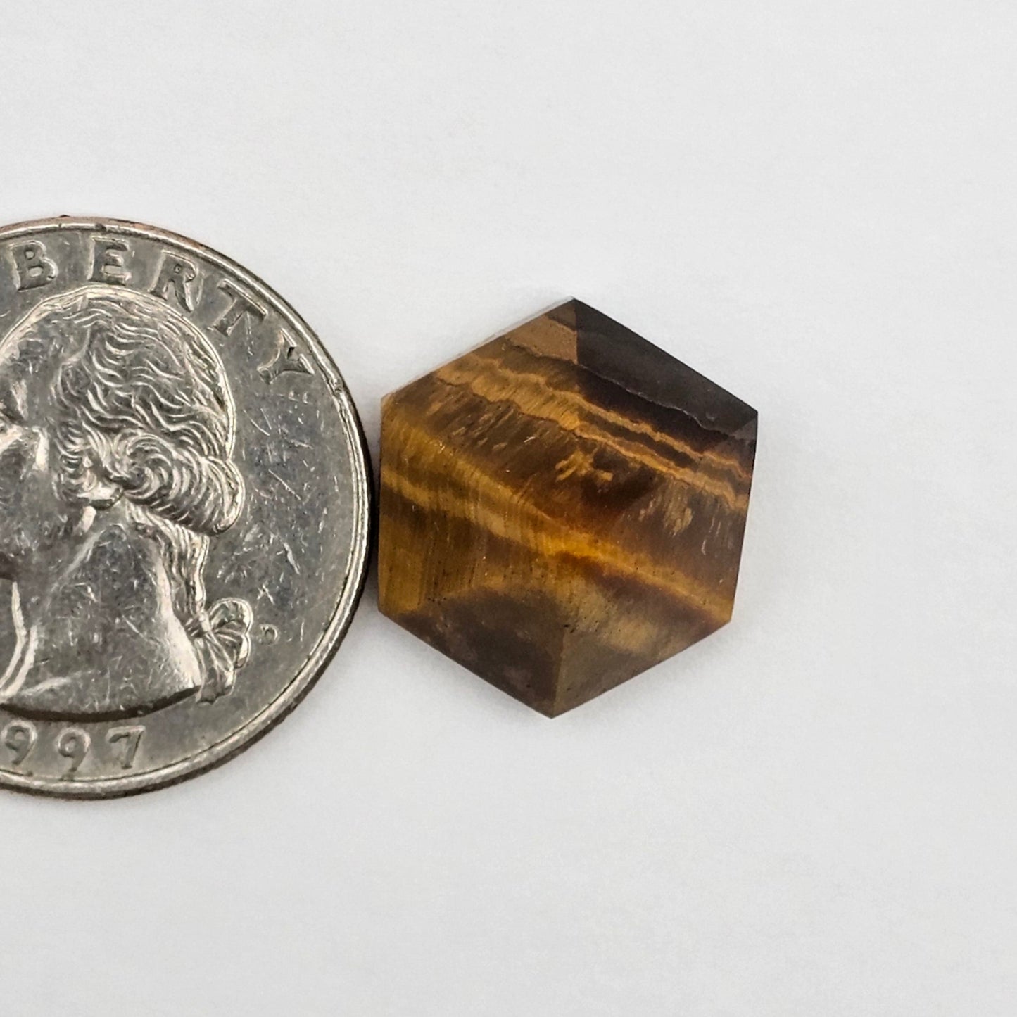 Tiger Eye Geometric Half Faceted Cabochon
