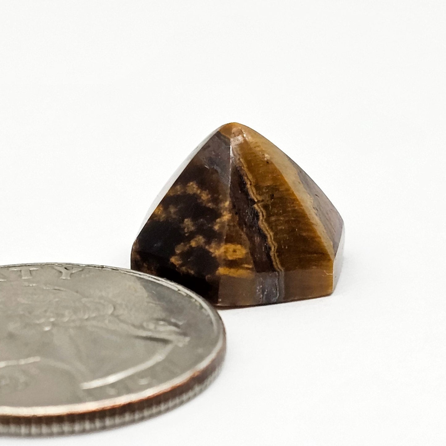 Tiger Eye Geometric Half Faceted Cabochon