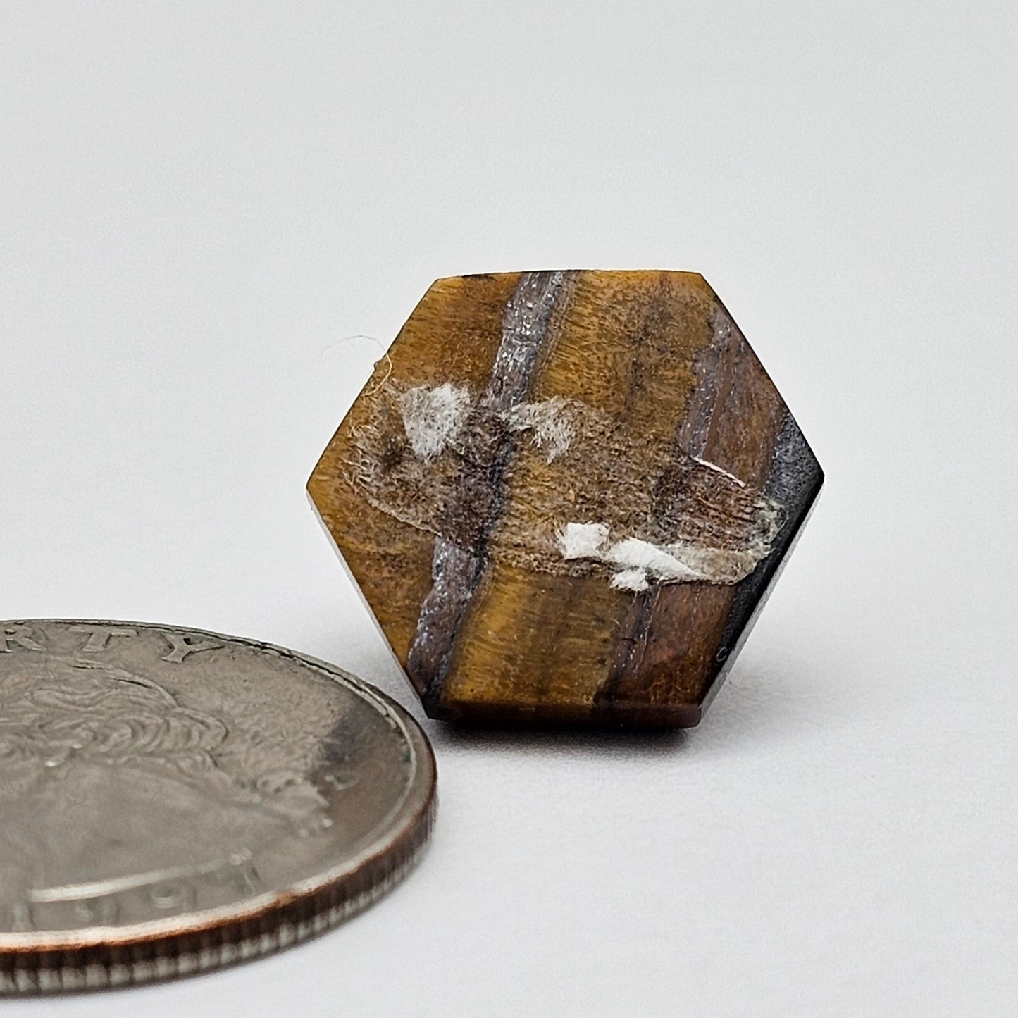 Tiger Eye Geometric Half Faceted Cabochon