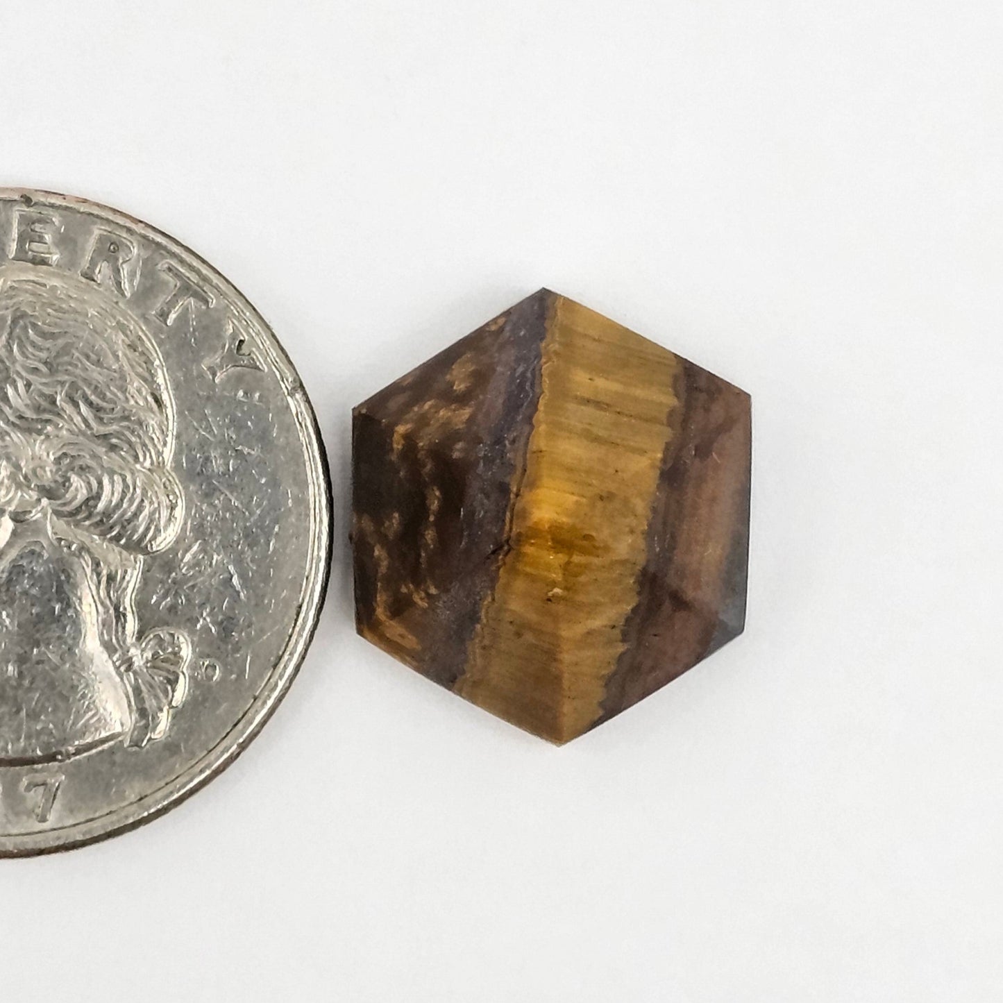 Tiger Eye Geometric Half Faceted Cabochon