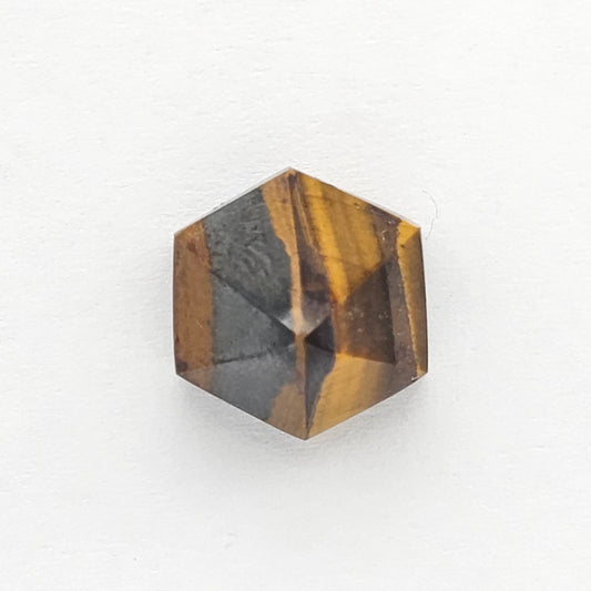 Tiger Eye Geometric Half Faceted Cabochon