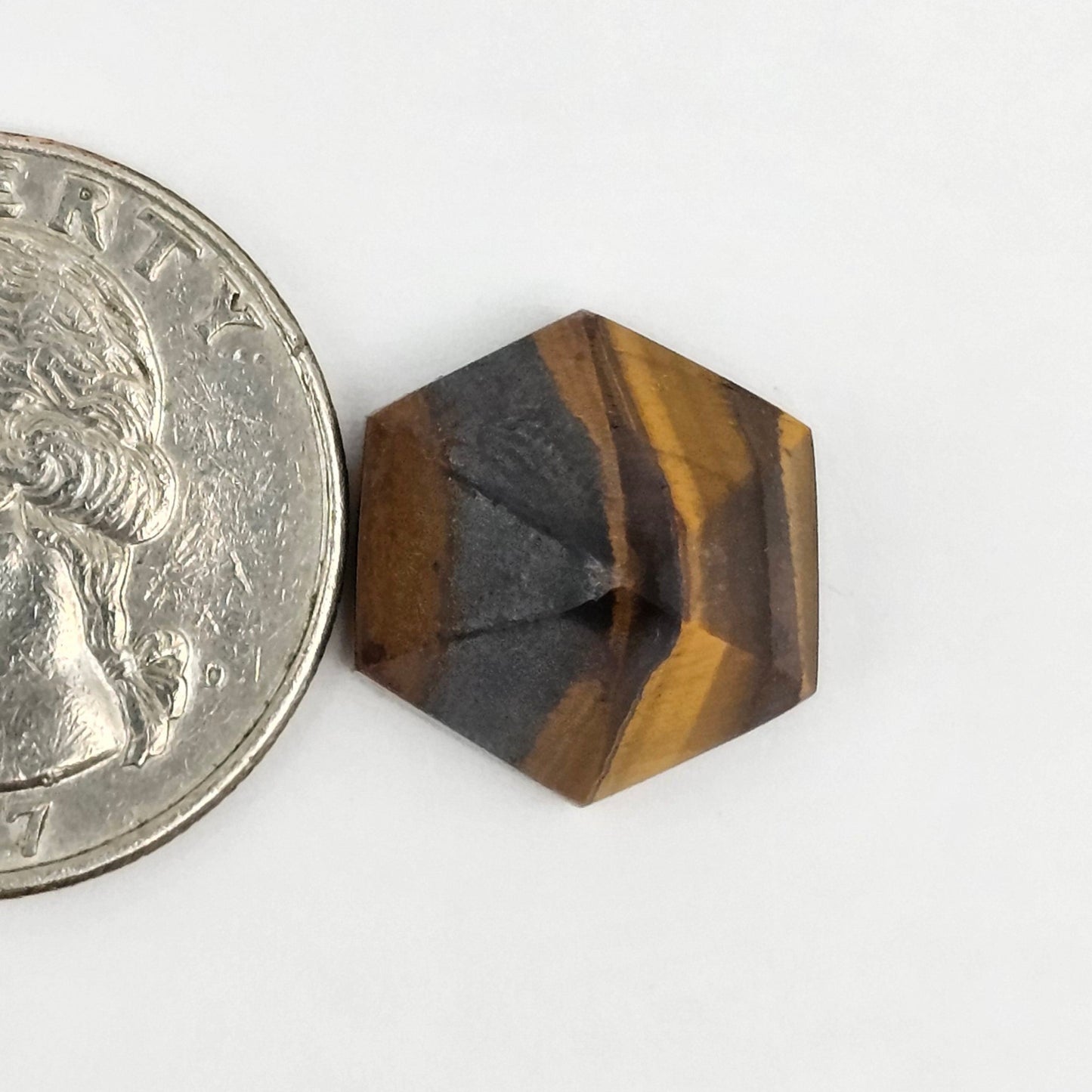 Tiger Eye Geometric Half Faceted Cabochon