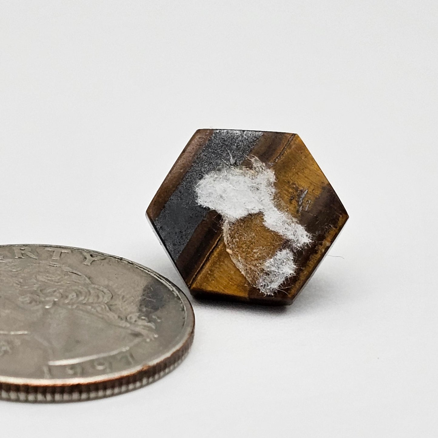 Tiger Eye Geometric Half Faceted Cabochon