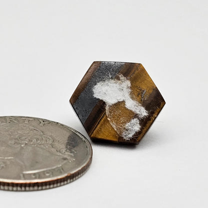 Tiger Eye Geometric Half Faceted Cabochon