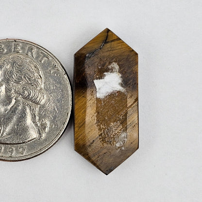 Tiger Eye Geometric Half Faceted Cabochon