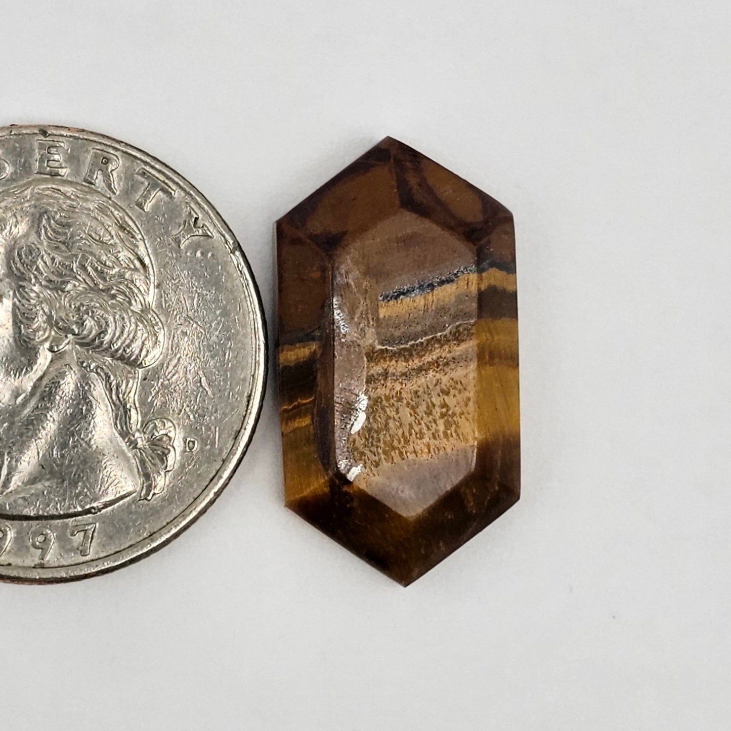 Tiger Eye Geometric Half Faceted Cabochon