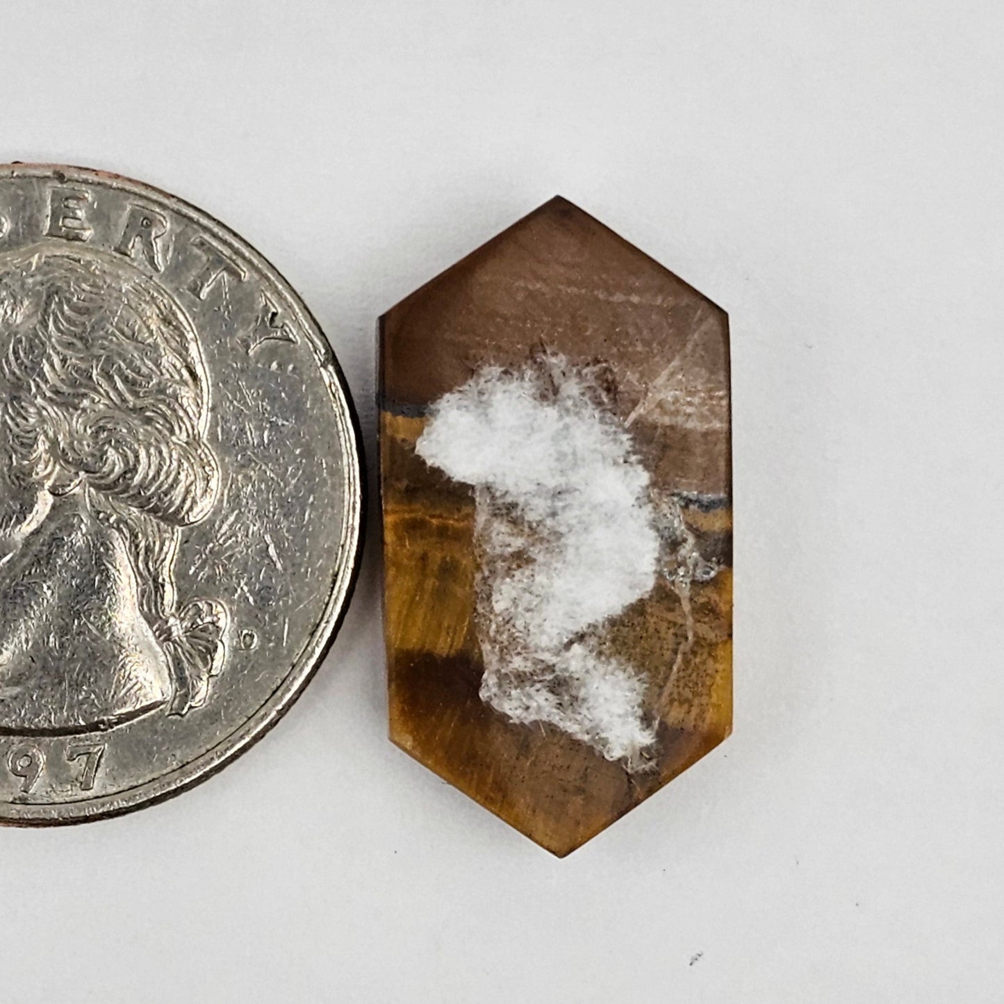 Tiger Eye Geometric Half Faceted Cabochon